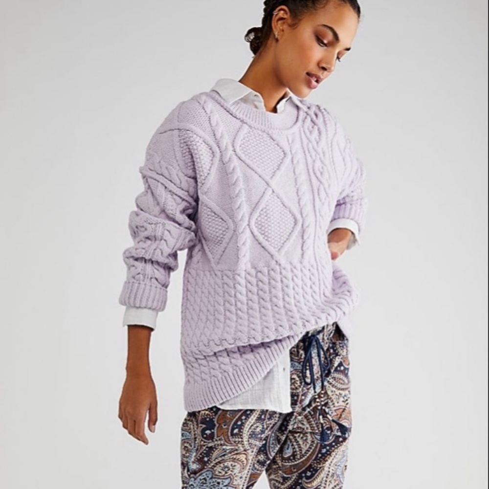 Free People purple oversized sweater